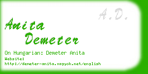 anita demeter business card